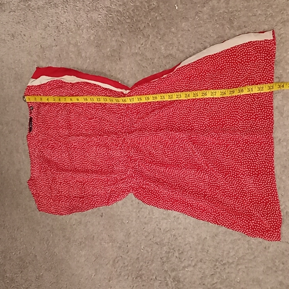 Urban Outfitters No. 6 100% Silk Retro red stripe dotted cream Dress - Picture 8 of 11